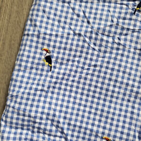 Talbots Gingham Mini Skirt 16P Toucan Embroidered Picnic Garden Party Summer - Picture 2 of 8
